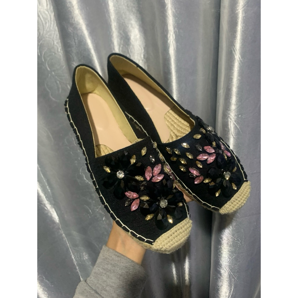 Namanam Plum Blossom Espadrilles Swarovski Size 38 [PRELOVED]