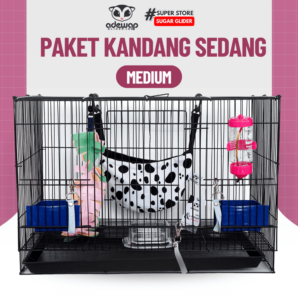 ADEWAP GLIDER Paket Hemat 8! Kandang Ukuran Medium Sugar Glider