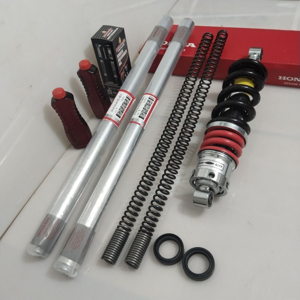 AS SOK DEPAN+BELAKANG KYE MEGAPRO NEW MEGAPRO MONO SHOCK MEGAPRO PERIMUS SOK+PER+SIL+OLI ORIGINAL