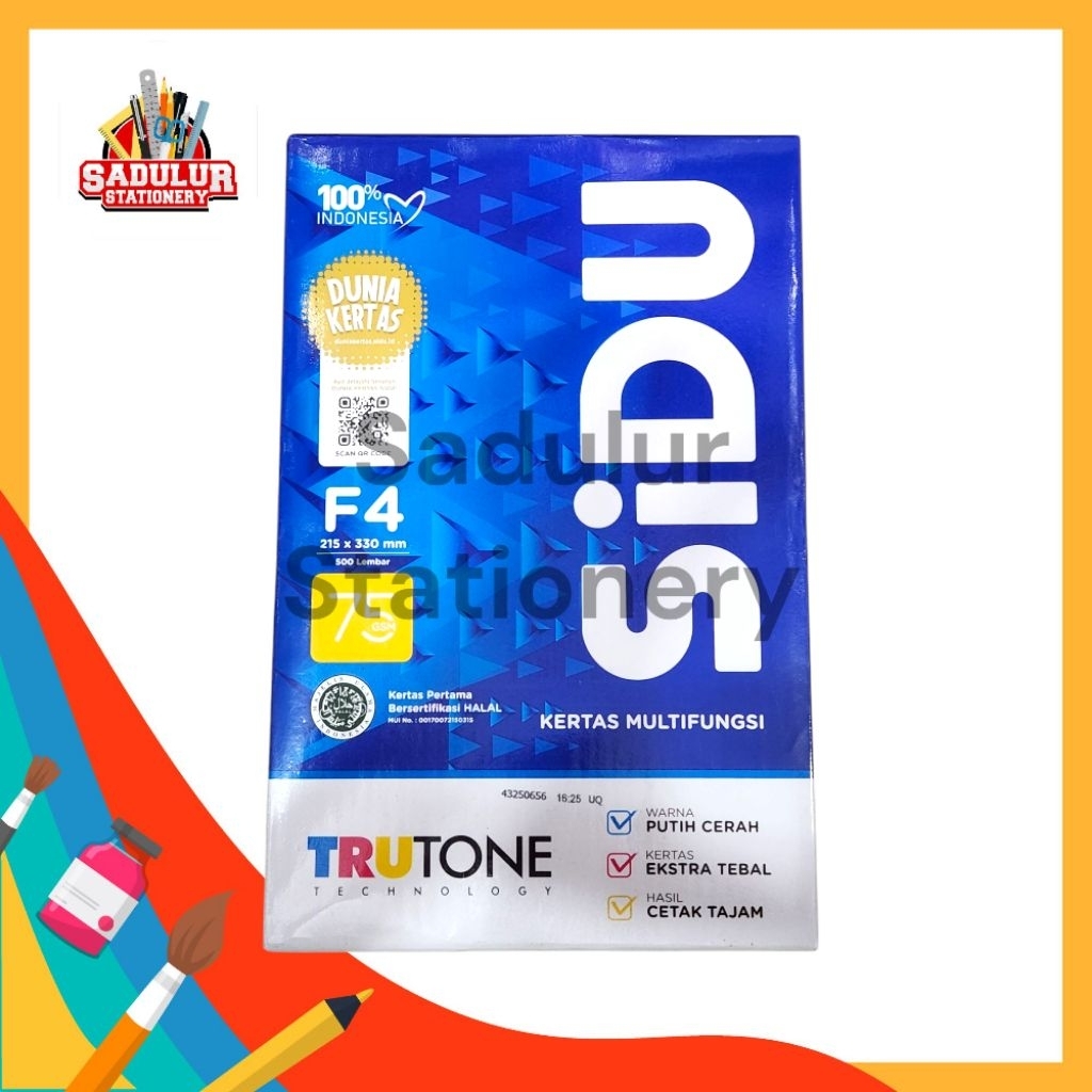 

1Rim Kertas HVS Sidu F4 75gsm Kertas Print 75gram Folio