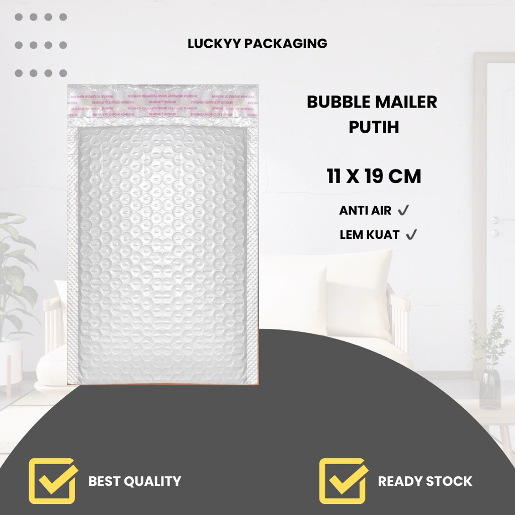 

Plastik packing BUBBLE MAILER 11 x 19 Putih Amplop Bubble kantong plastik Bubble wrap Putih