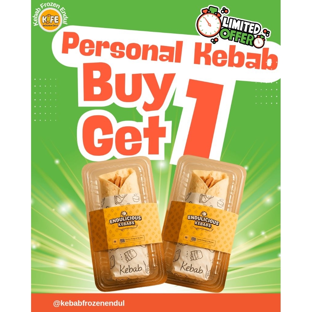 

BUY 1 GET 1 Endulicious Kebab Personal Size | Limited Promo!