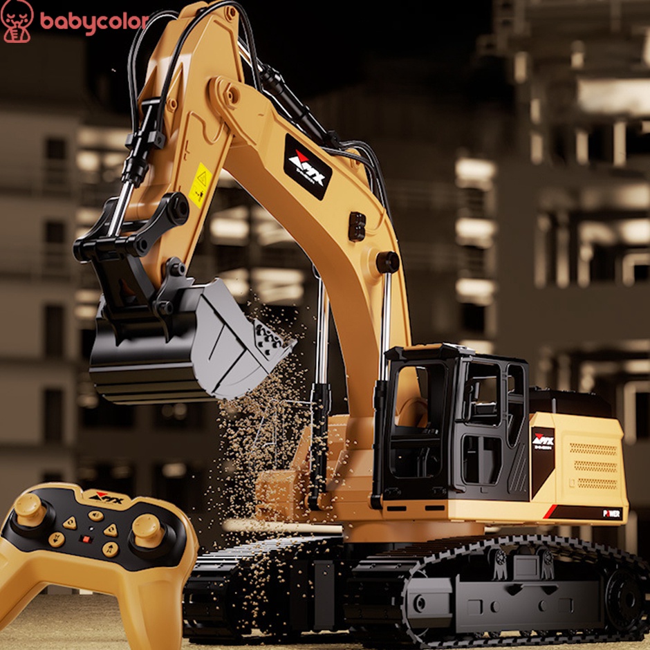 KODE F1A BABYCOLOR 14 Channel Excavator Remote Control Besar Alloy RC Beko Eskavator Remote Mainan 2