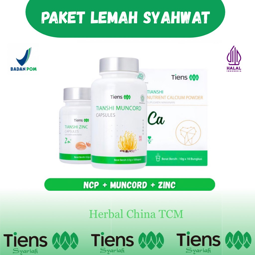 Tiens Paket Lemah syahwat| Loyo | Susah bangun | 3 Produk lengkap segel calcium - muncord - zinc