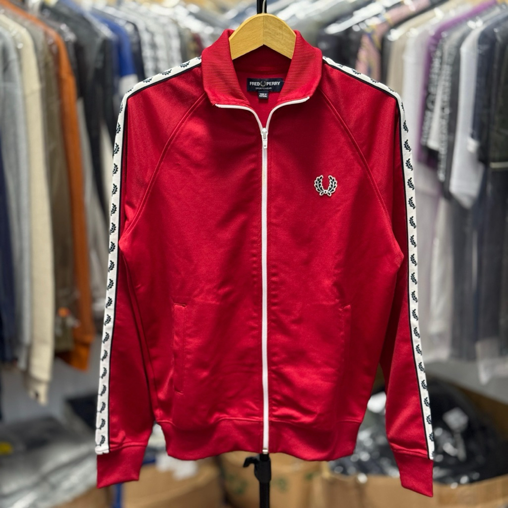 Tracktop Fred Perry Laurel Taped Red BNWOT Original 100%