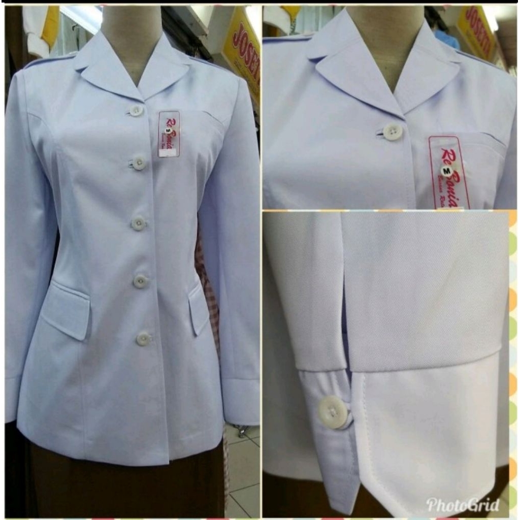 Baju dinas putih wanita Baju putih PNS / ANS ,guru PPL PDH Perawat Bidan