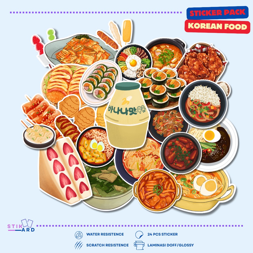 

Stiker Makanan Korea | Sticker Pack Laptop Tumbler Helm Koper - Bahan Vinyl Waterproof