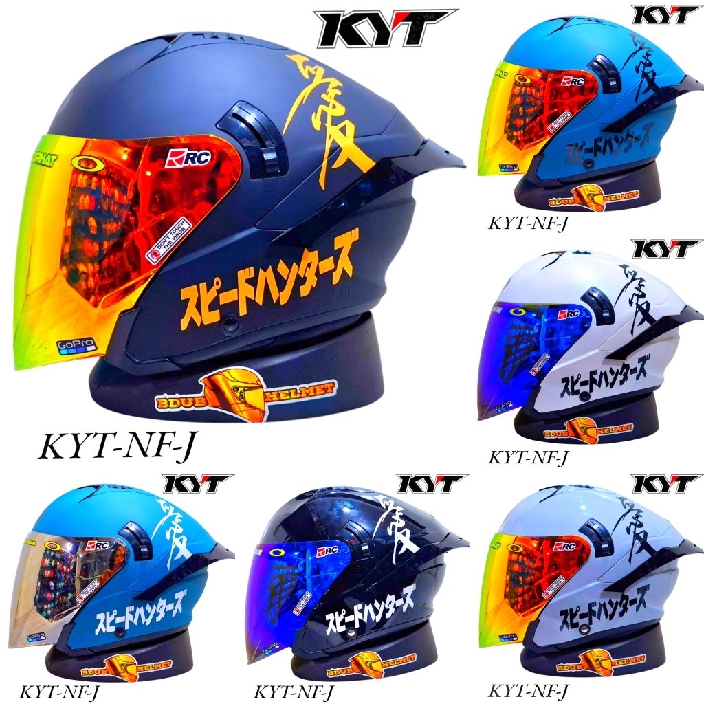 Helm KYT NFJ Kenji paket ganteng original kyt