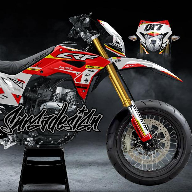 DECAL CRF MERAH, DECAL CRF MERAH PUTIH, DECAL CRF, DECAL CRF 150 L, DECAL CRF 150, STIKER CRF