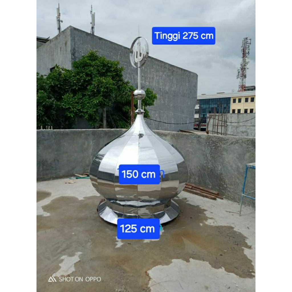 Kubah Stainless Steel Ukuran 150 cm, Kubah Stainless Ukuran 1,5 meter
