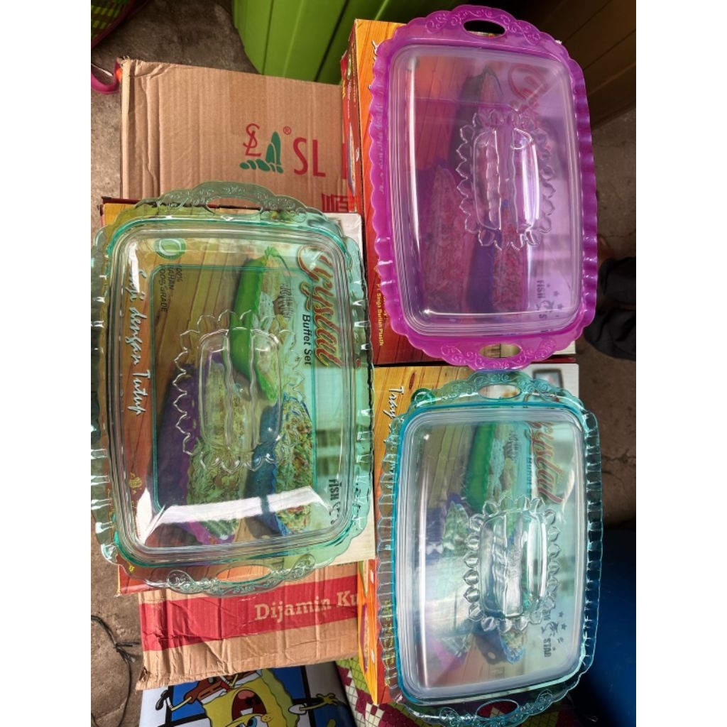 BUFFET SET CRYSTAL BAHAN AKRILIK TEBAL