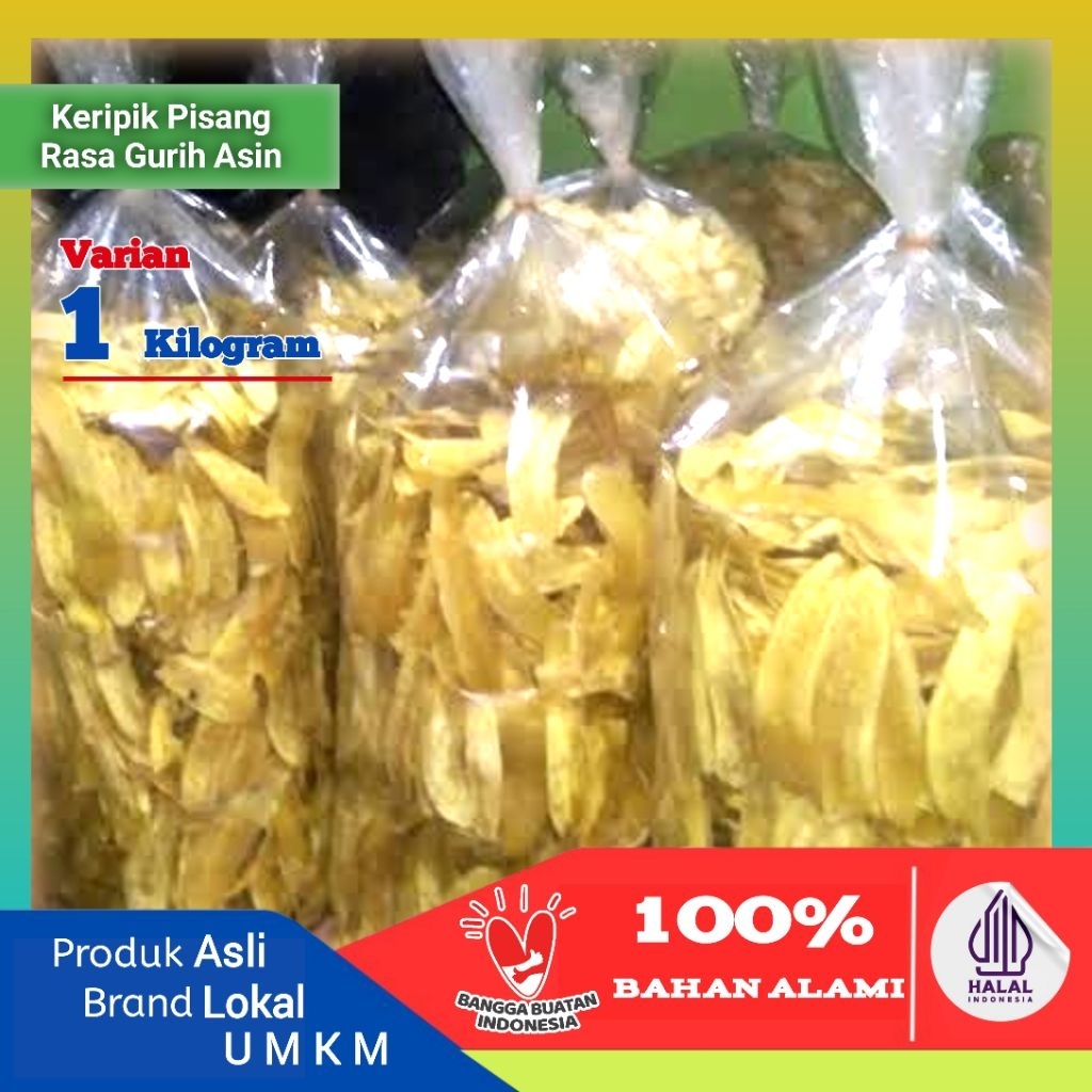 

Keripik Pisang gurih asin 1 kilogram