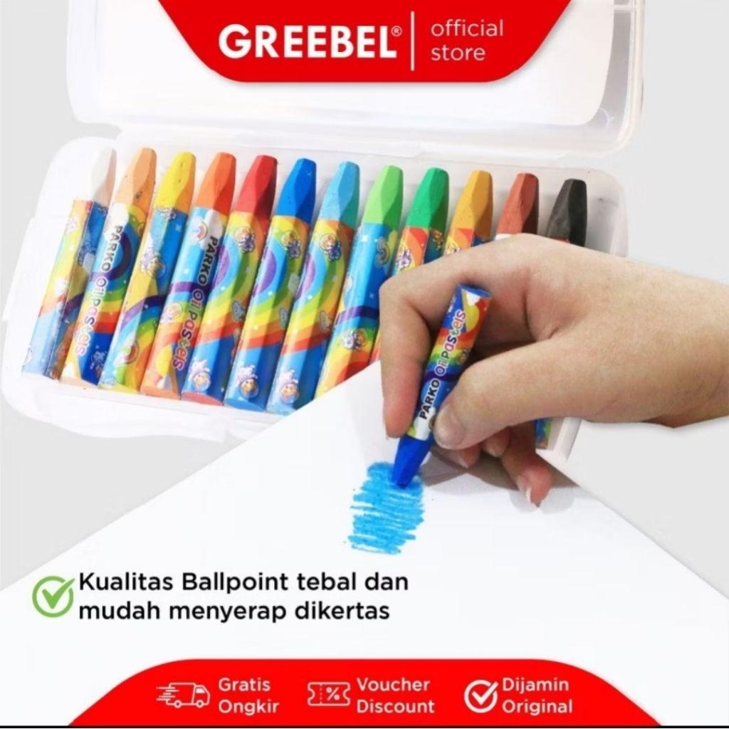 

GREEBEL CRAYON OIL PASTEL 12 WARNA PARKO