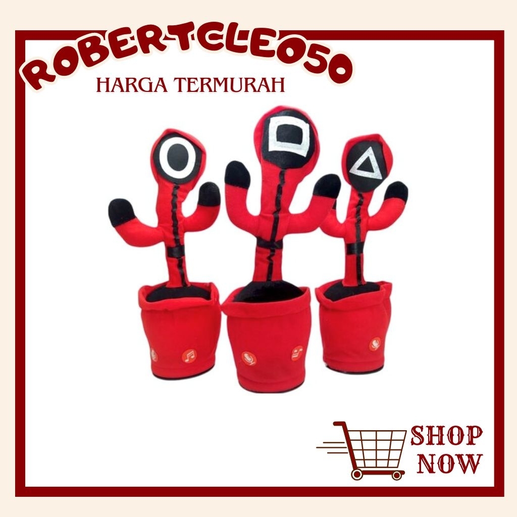 Mainan Boneka Kaktus Elektrik Goyang Menari Joged Joget Squid Game