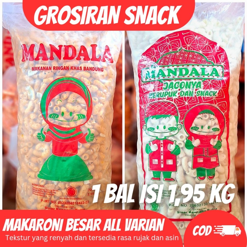 

(1 BAL 1,95KG) MAKARONI BESAR All Varian (Mandala)
