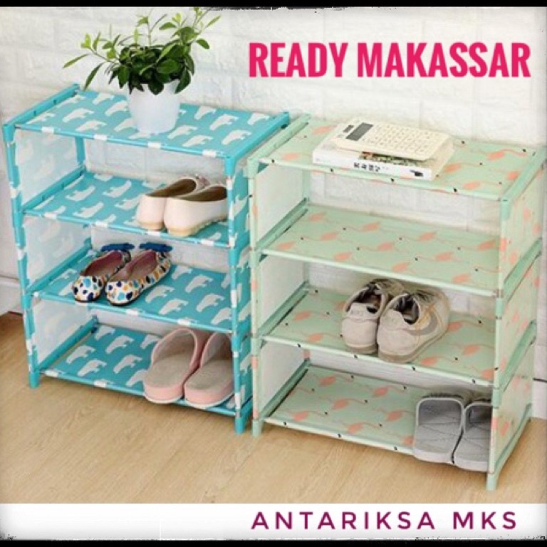 KOTAKIN RAK SEPATU SENDAL  RAK SERBAGUNA 4 SUSUN MURAH RAK1 MAKASSAR KODE E9X3