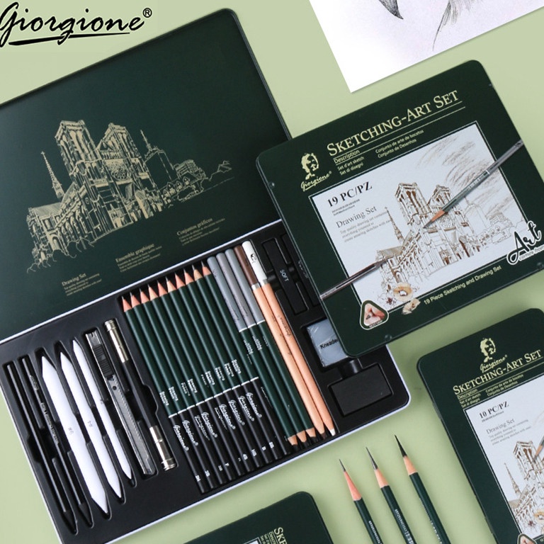 

KODE B44Y Drawing Pencil Gambar Set 1927PCS Drawing Sketch Pencil Set Tin Box Pensil Gambar