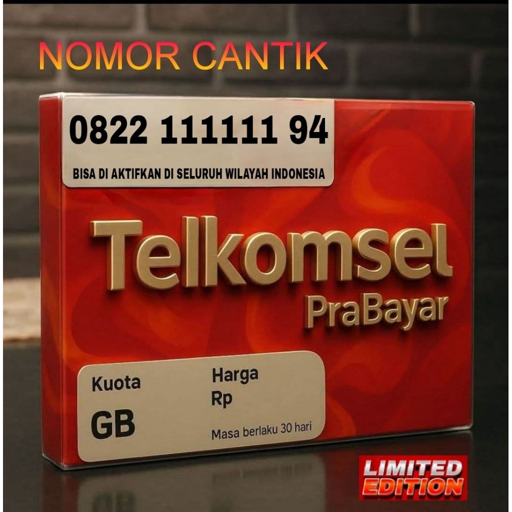 Nomor cantik kartu perdana telkomsel prabayar 111111 94