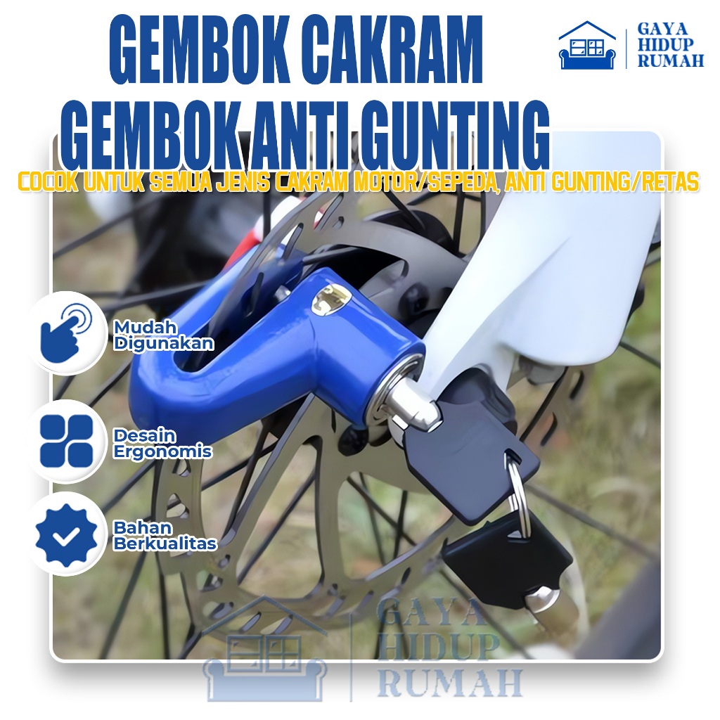 Gembok cakram Kunci sepeda rem cakram kendaraan listrik sepeda motor baterai mobil sepeda gunung