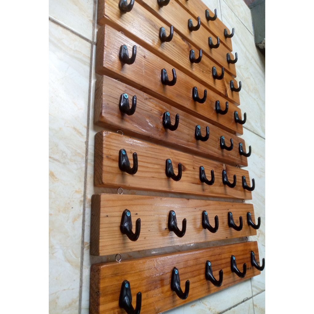 kapstok kayu jati belanda + paku