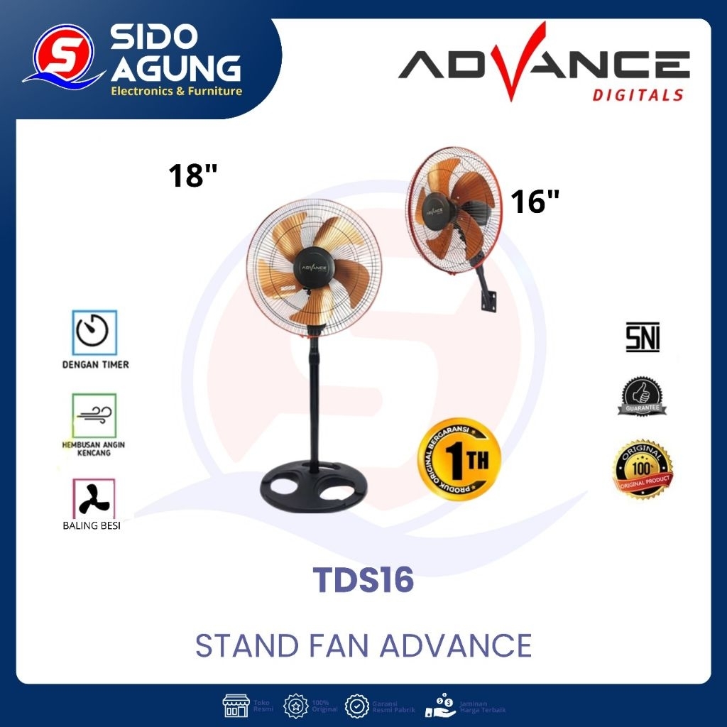 KIPAS ANGIN ADVANCE TDS16 || KIPAS ANGIN TORNADO BALING BESI