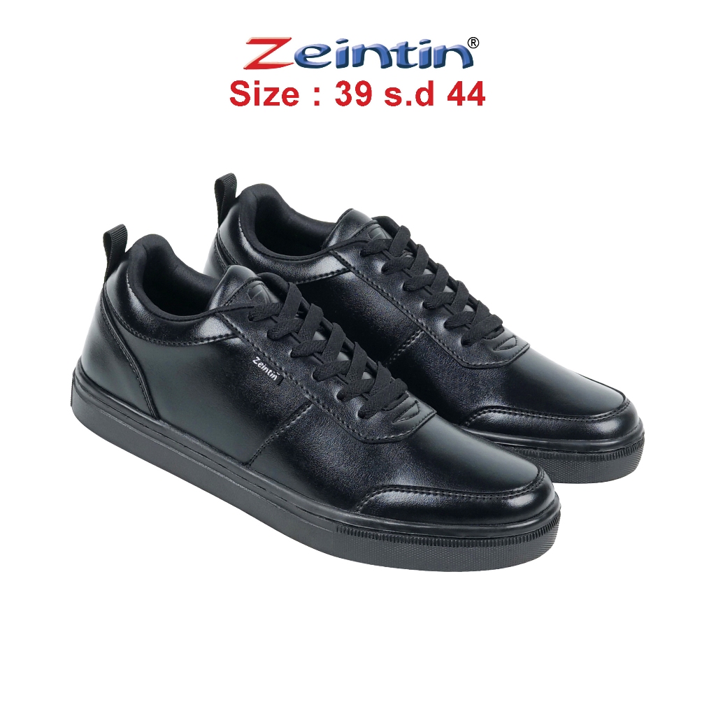 Zeintin - Sepatu Sneakers Pria Hitam Polos Sepatu Sekolah Sepatu Casual Pria JN