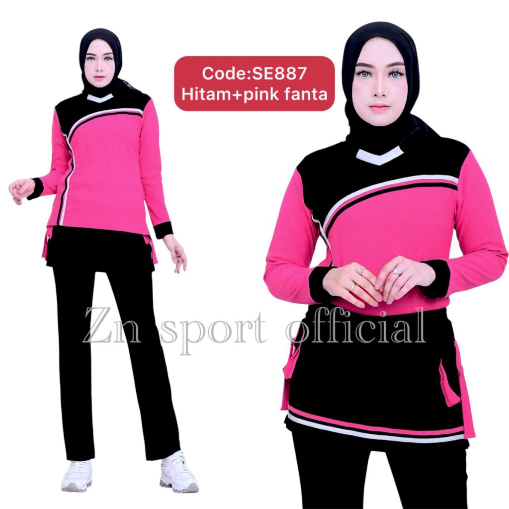 ND4 baju senam aerobik wanita setelan olahraga dewasa baju celana seragam olahraga perempua seragam