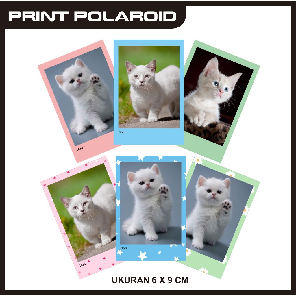 

Print Foto Polaroid Uk. 6x9 CM background putih dan warna