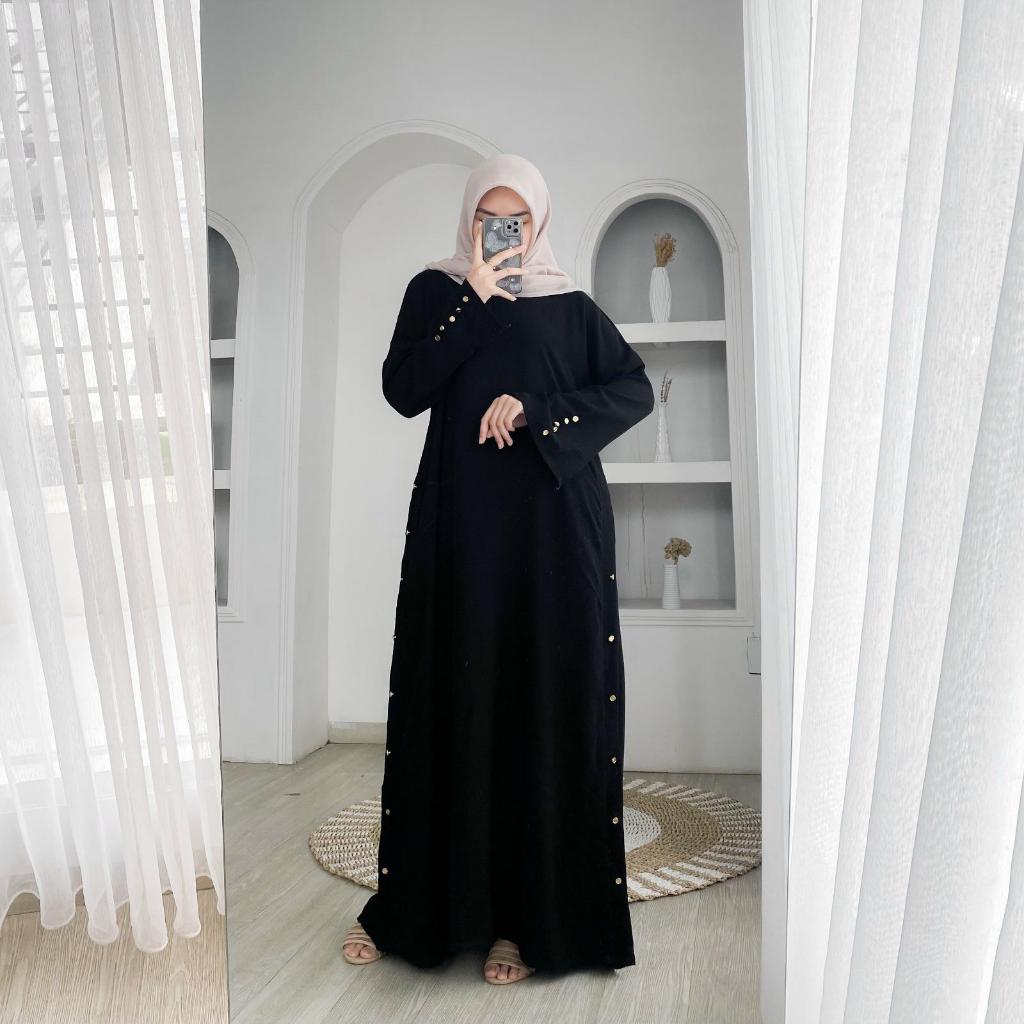 Gamis Lebaran Idul Adha AISHA ABAYA Gamis Hitam / Gamis ibu-ibu/Gamis remaja/Gamis Wanita Syari Warn