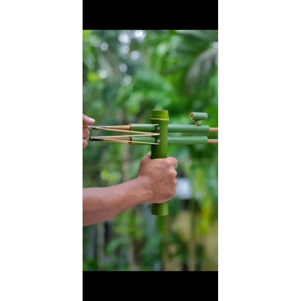 ketapel dari bambu double+peluru