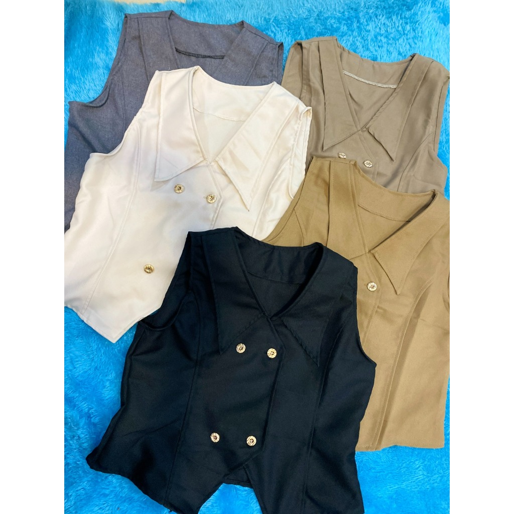 AURA Vest - Rompi wanita korean style / Vest Outer Crop top