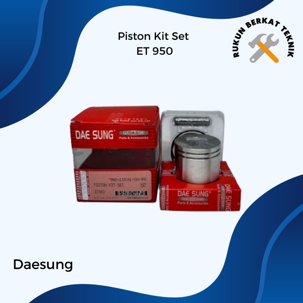 Piston Kit Set Seker Seher Torak Mesin Genset  ET 950 Daesung