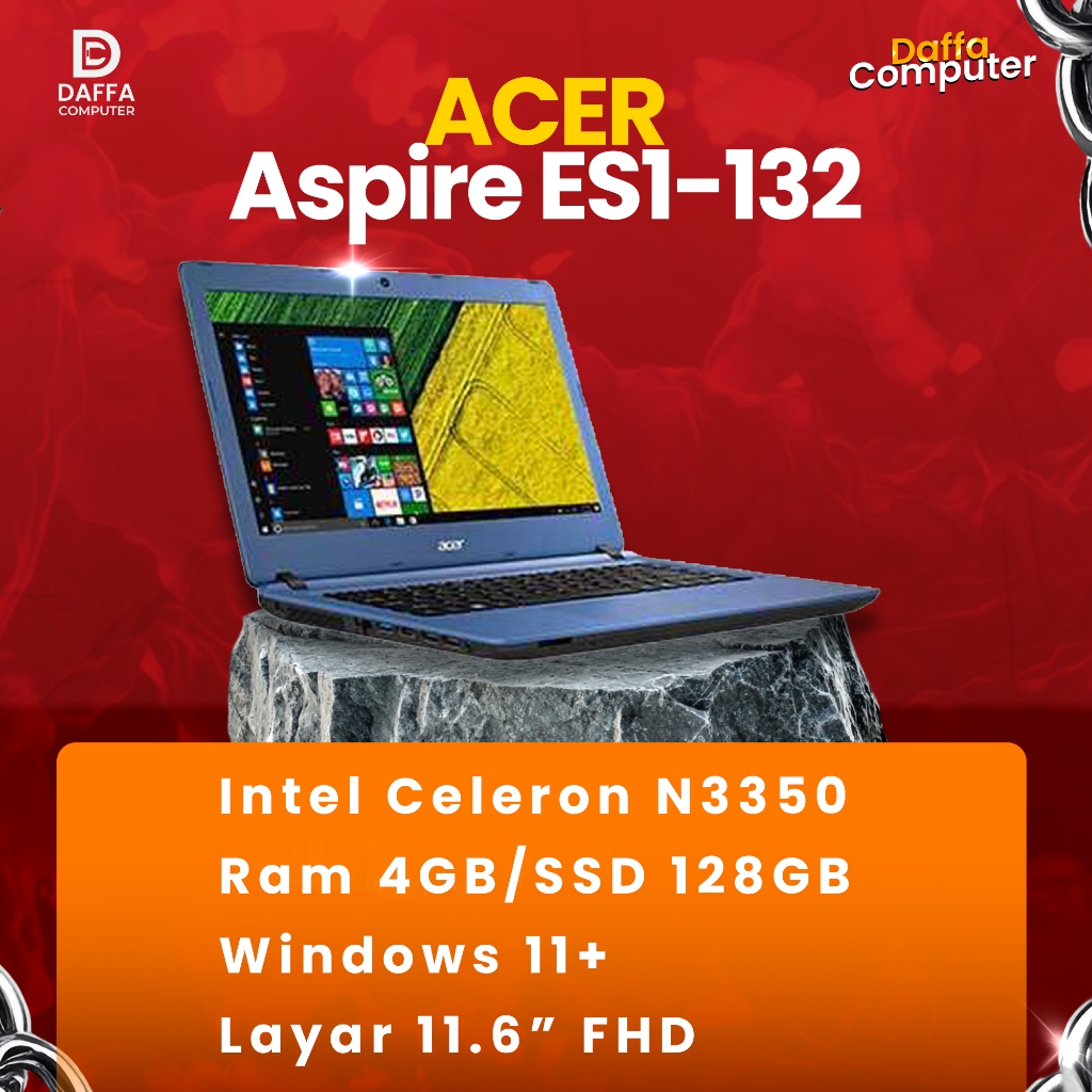 Laptop Acer Aspire ES1-132 Intel N3350 4GB RAM 128GB SSD Windows 11