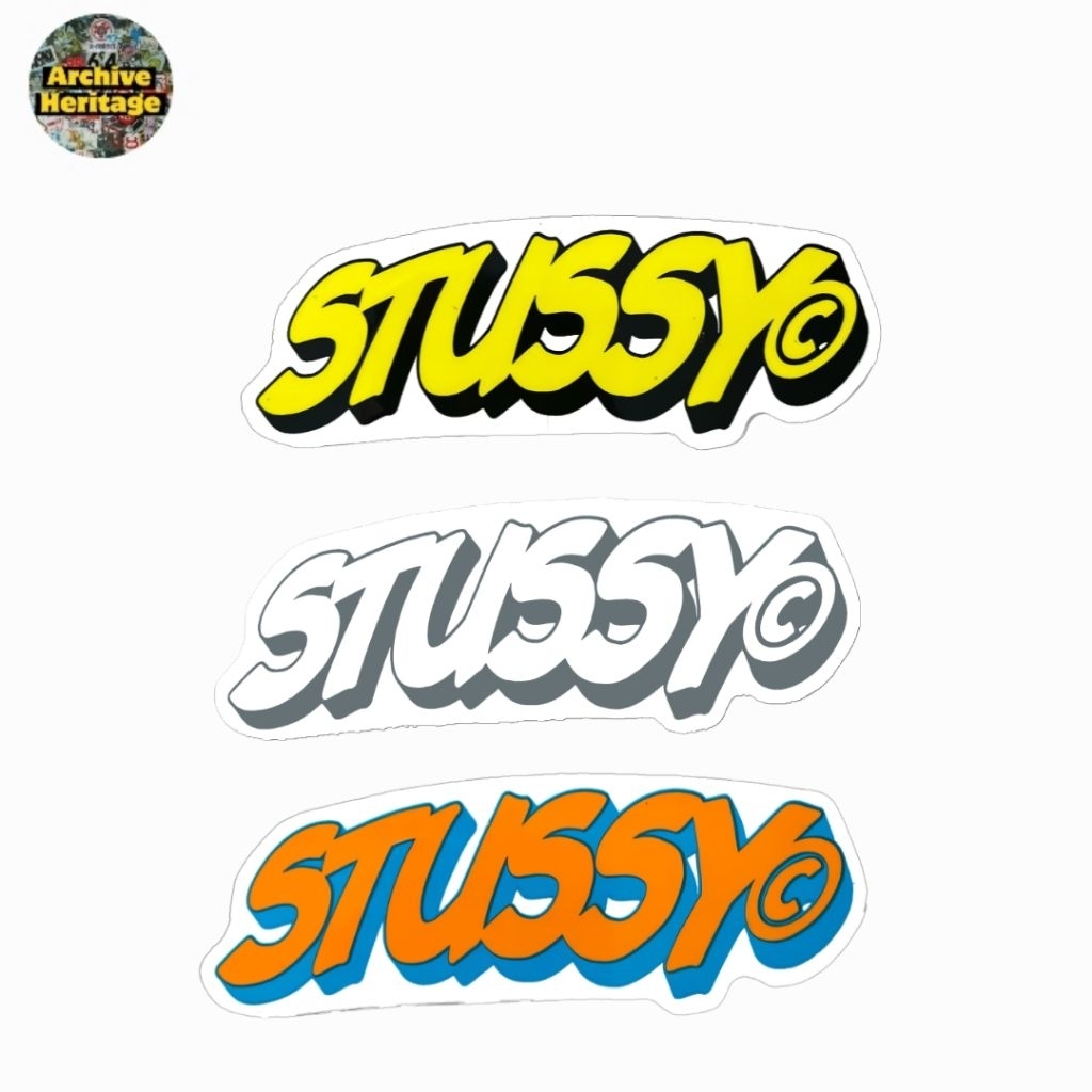 

sticker Stussy block script stiker streetwear