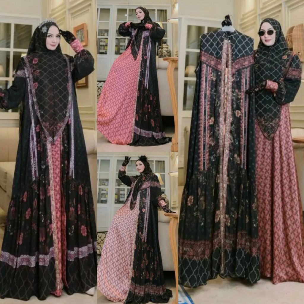 MAHREEN GAMIS DRESS + OUTER SET HIJAB ORI BY  YODIZEIN SYAR'I PREMIUM