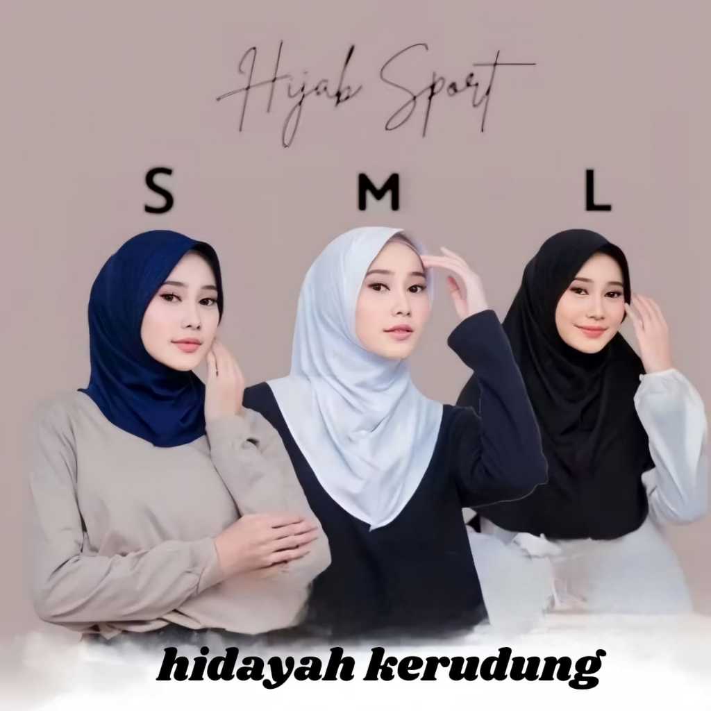 kerudung Sporty Bergo Hamidah Jilbab Sport Jilbab Instan Ukuran S M L Sporty Bahan Jersey Menutup Da
