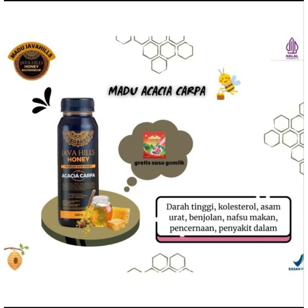 

MADU ACASIA CARPA JAVAHILLS HONEY 330g/Madu Murni 100% Asli
