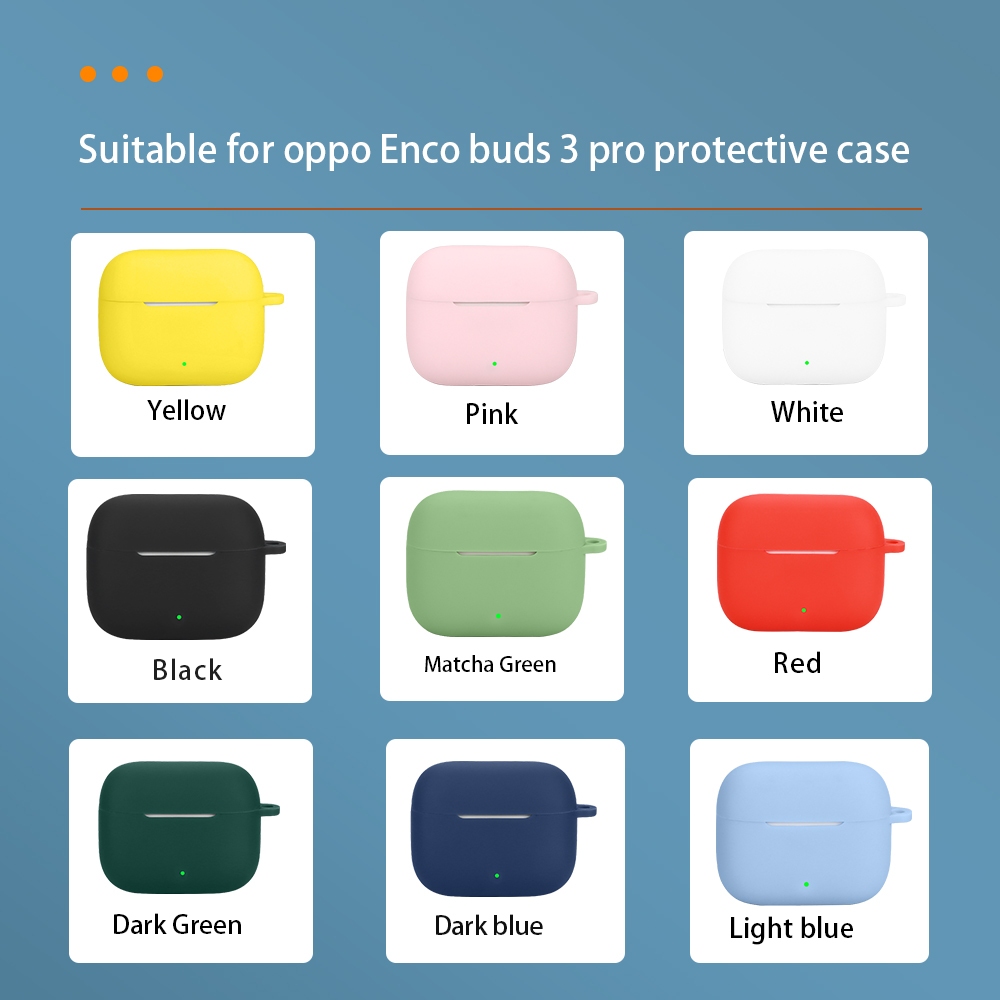 Case Casing Cover Silicone Protective Oppo Enco Buds 3 Pro / OppoEncoBuds3Pro + Carabiner