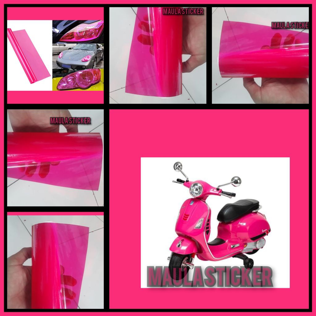 Skotlet Warna Pink Tua Transparan Kualitas Premium Untuk Variasi Body Motor Atau Mobil
