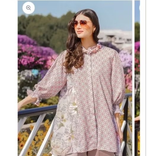 Into the garden smock shirt - Pink - Benang Jarum