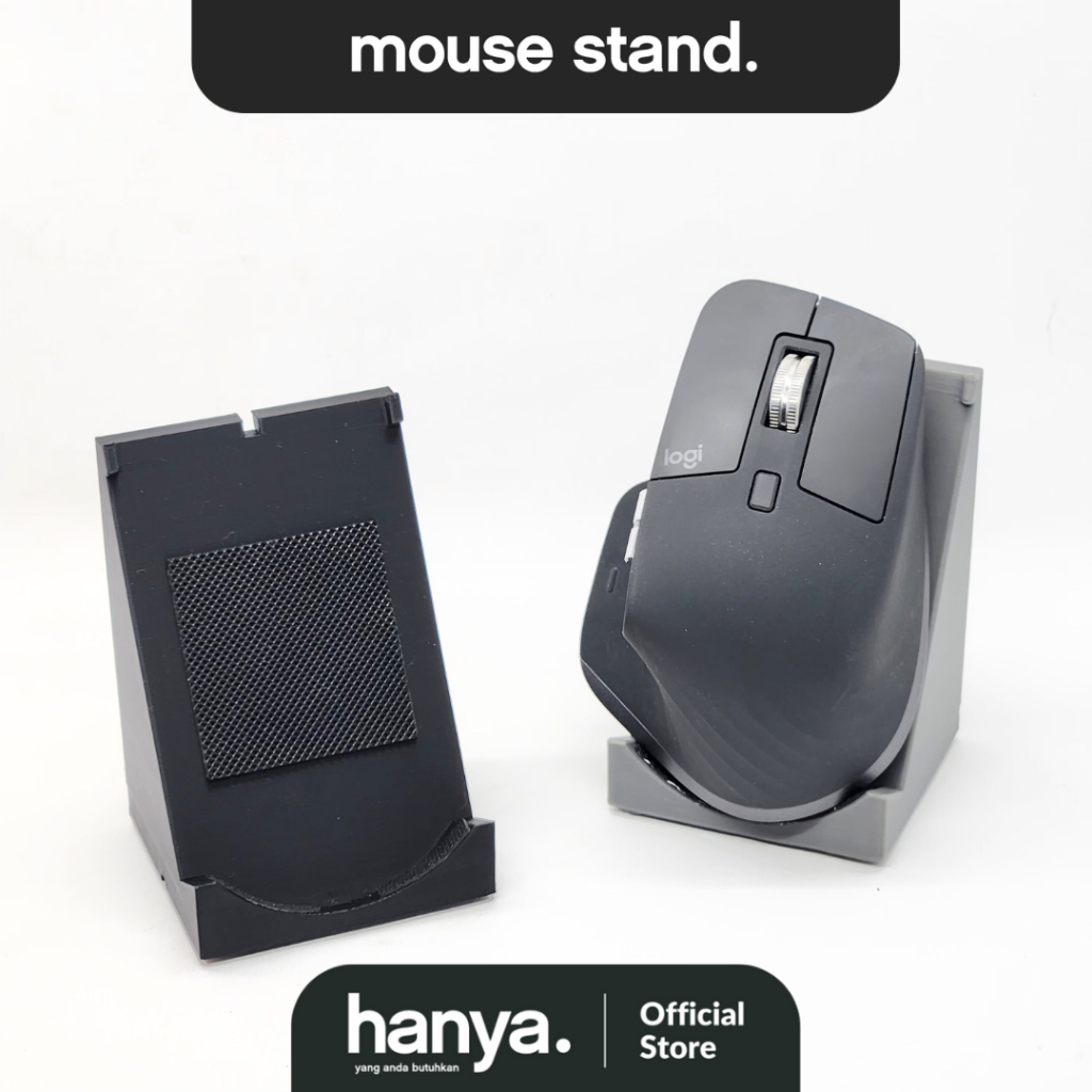 Minimalist Desktop Mouse Stand / Desktop Mouse Stand + Tempat Baterai & Dongle