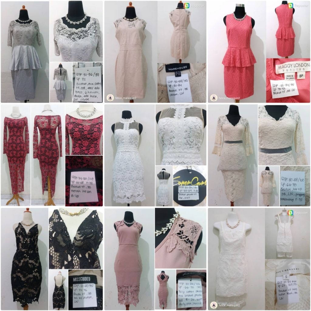 Brokat Midi Dress Branded Premium/Dress Pesta Midi Brokat/ Dress Midi Brokat