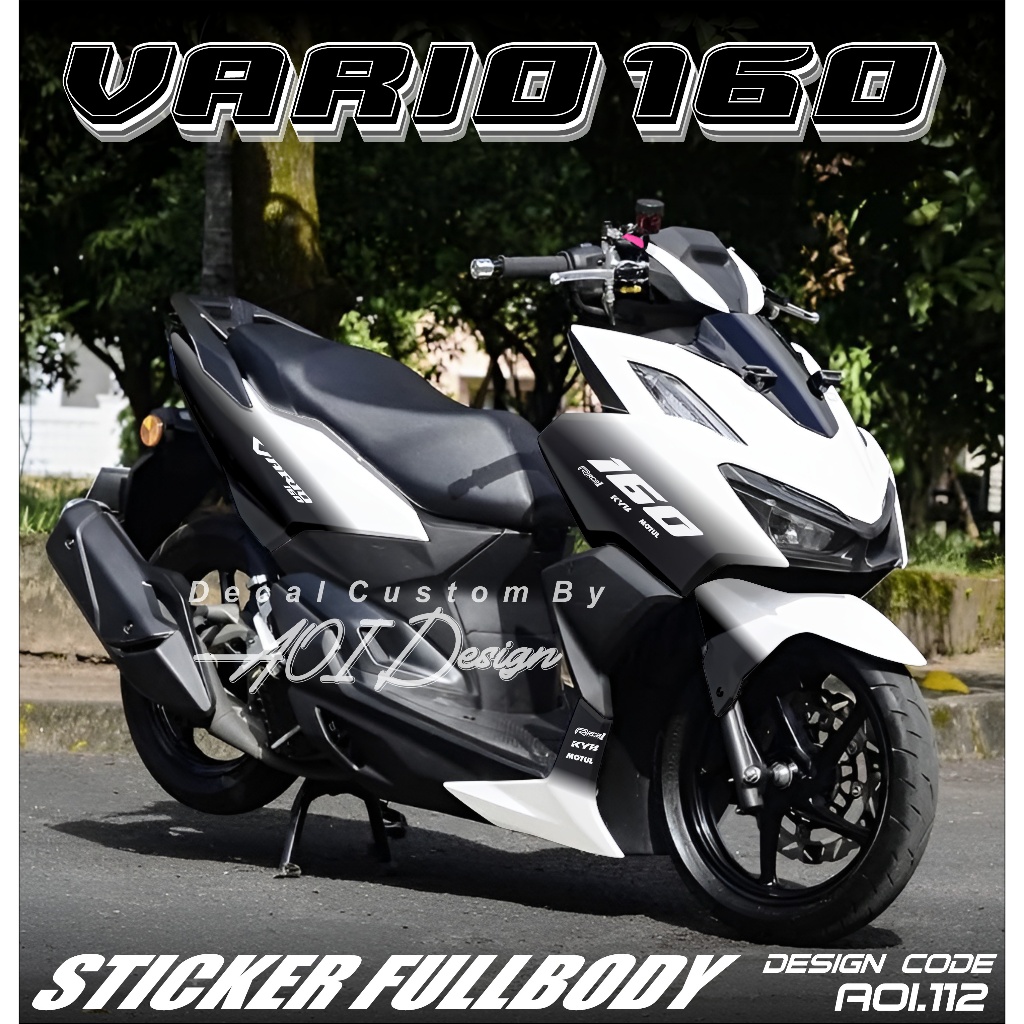 Stiker Motor Vario 160  Cutting Sticker Full Body  Striping Variasi Custom Desain Racing Keren & Spo
