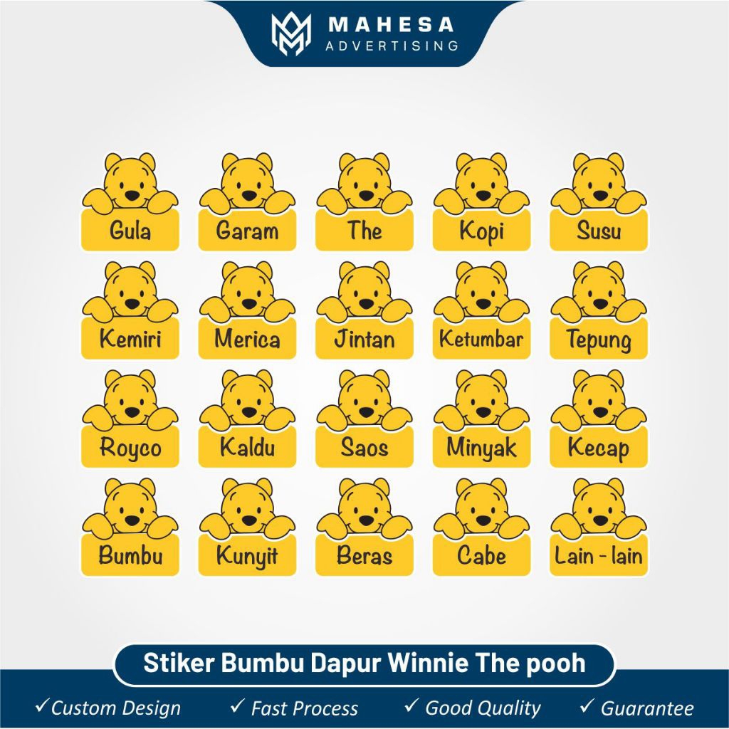 

Stiker Label Bumbu Karakter Winnie The Pooh Lucu