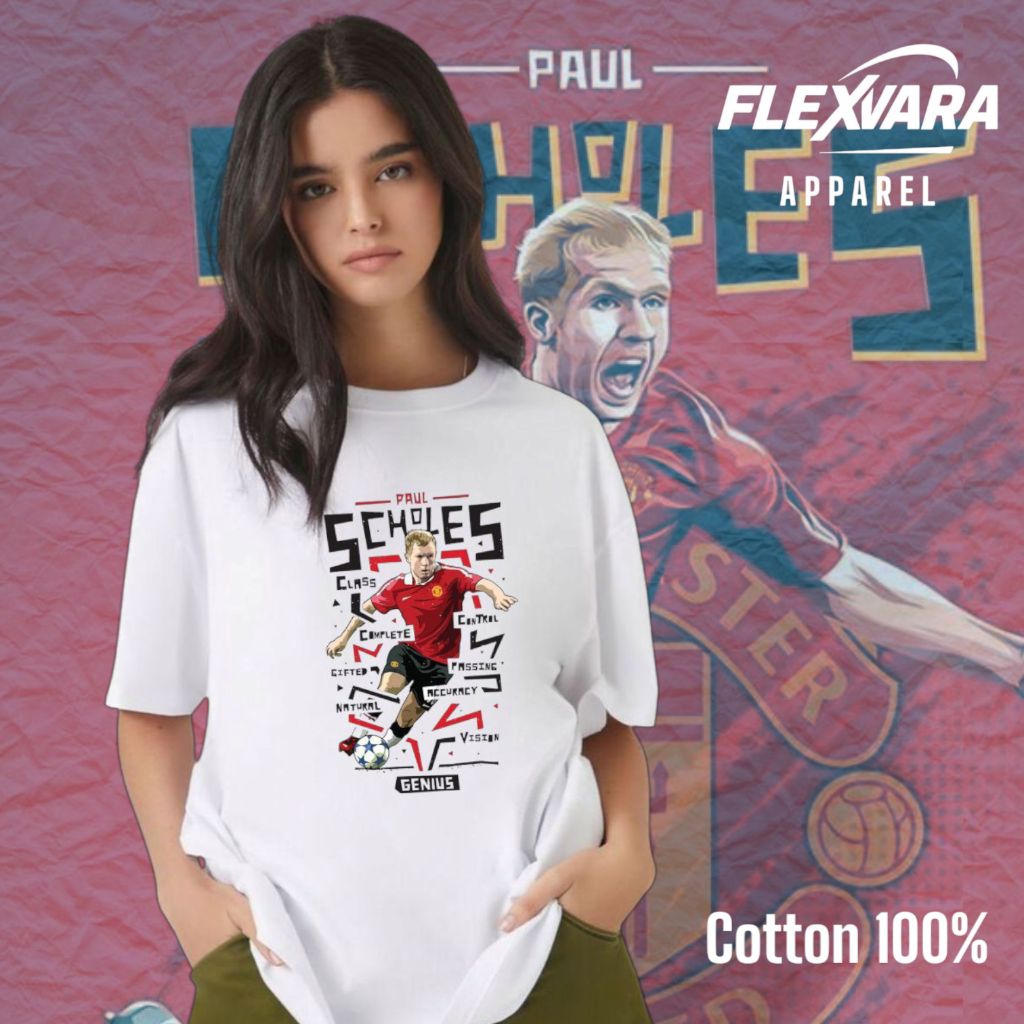 kaos fans manchester united legenda Manchester united - Paul Scholes (PUTIH)