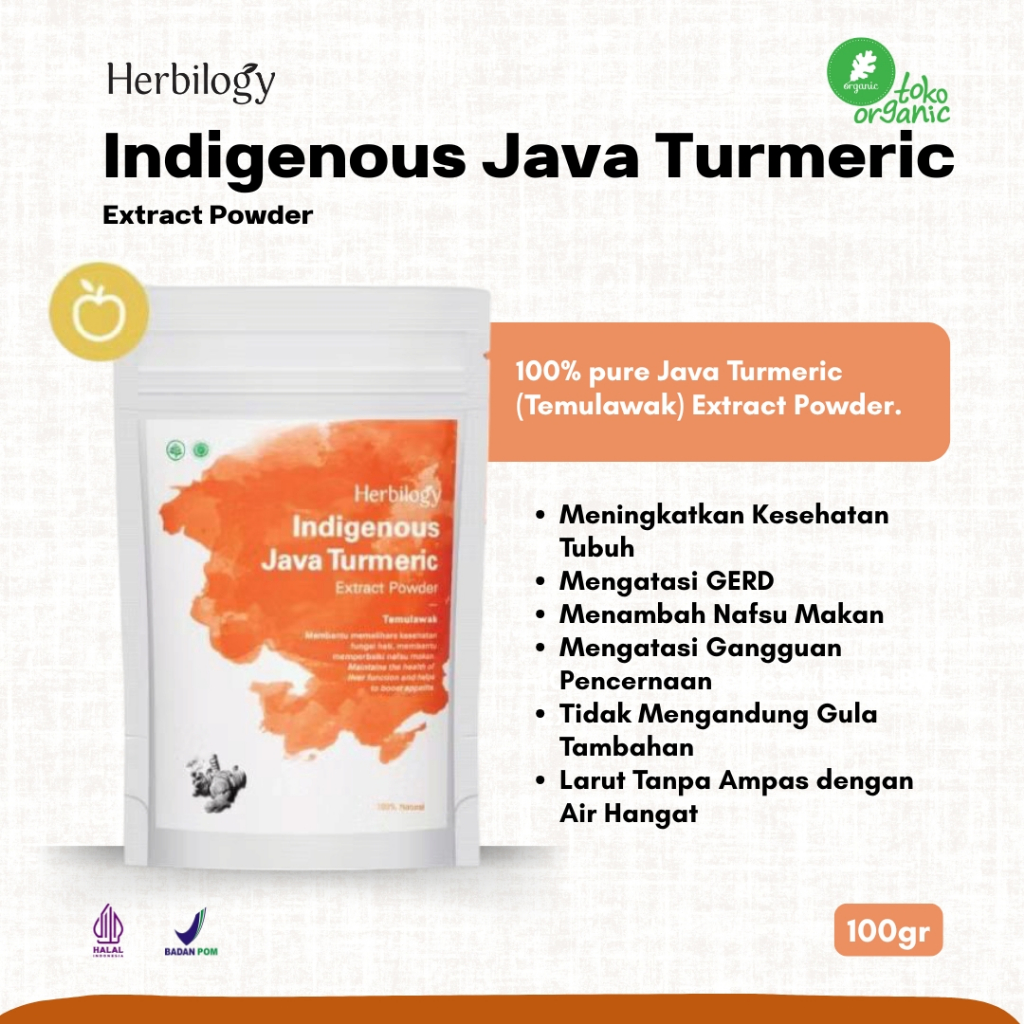 

Herbilogy Indigenous Java Turmeric (100gr) | Temulawak Bubuk, Temulawak untuk Mengobati Gerd, Herbal untuk Menambah Nafsu Makan, Temulawak Alami untuk Kesehatan Pencernaan