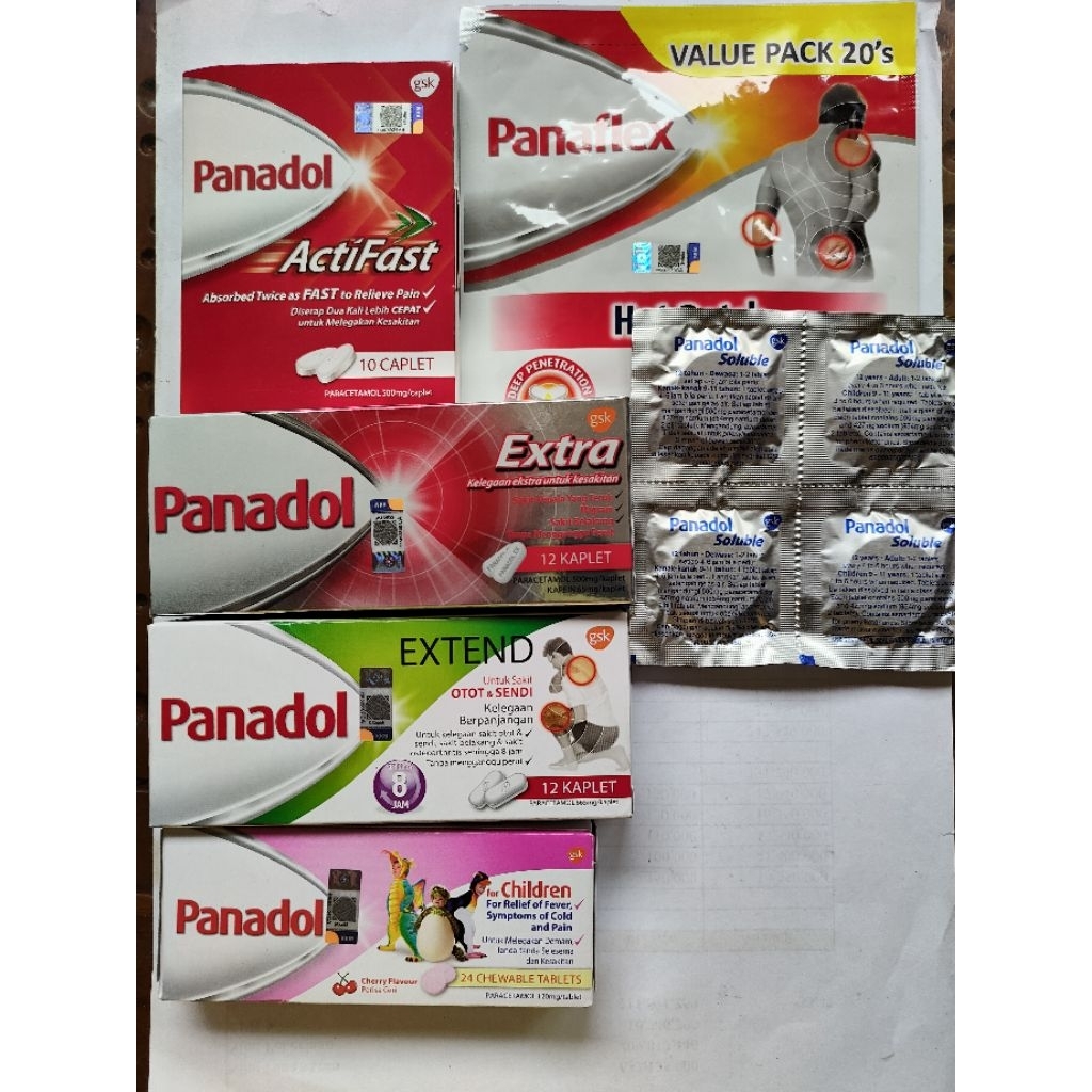 Panadol Malaysia/Panadol Actifast/Panadol Extra/Panadol Extend/Panadol for Children/Panadol Soluble/
