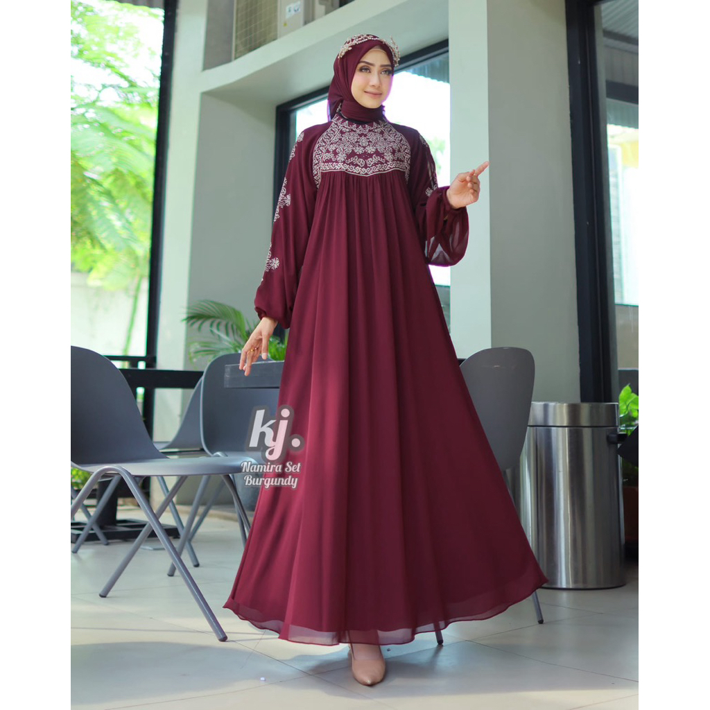 LABAY HIJAB -GAMIS NAMIRA KHADIJAH MODE ORI/GAMIS BORDIR/GAMIS PESTA