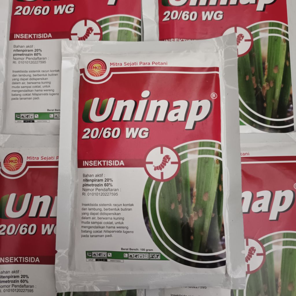 insektisida uninap 100gr pembasmi wereng Bahan Aktif: nitenpiram 20%, pimetrozin 60%