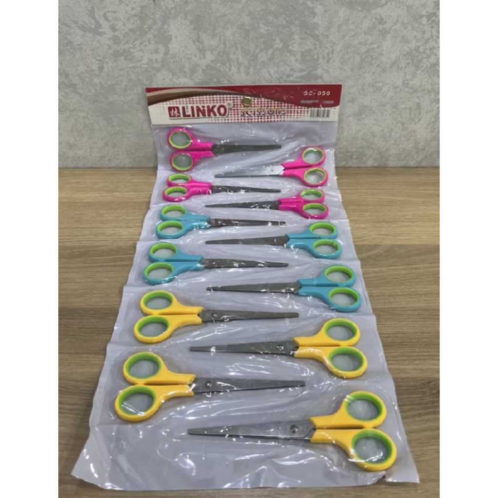 

mg Gunting Renceng isi 12 pcs Murah 6,5 inch Stainles Stell Ladypop Pacman Linko Random